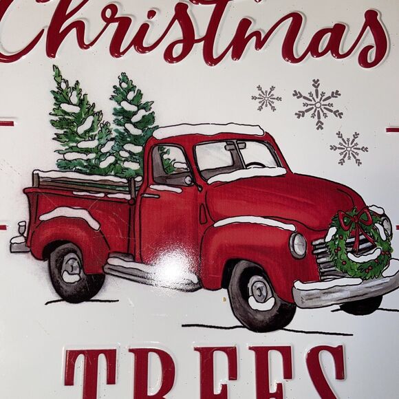 Burton And Burton 15 Inch Round Christmas Trees Sign Indoor Outdoor - Picture 6 of 11